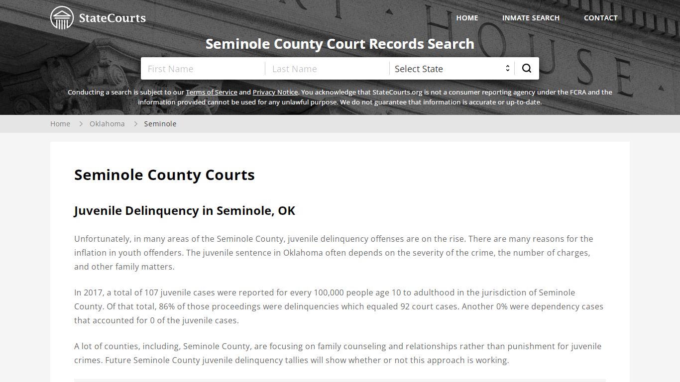 Seminole County, OK Courts - Records & Cases - StateCourts