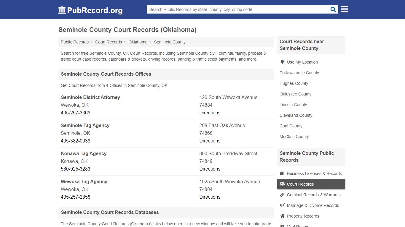 Free Seminole County Court Records (Oklahoma Court Records) - PubRecord.org